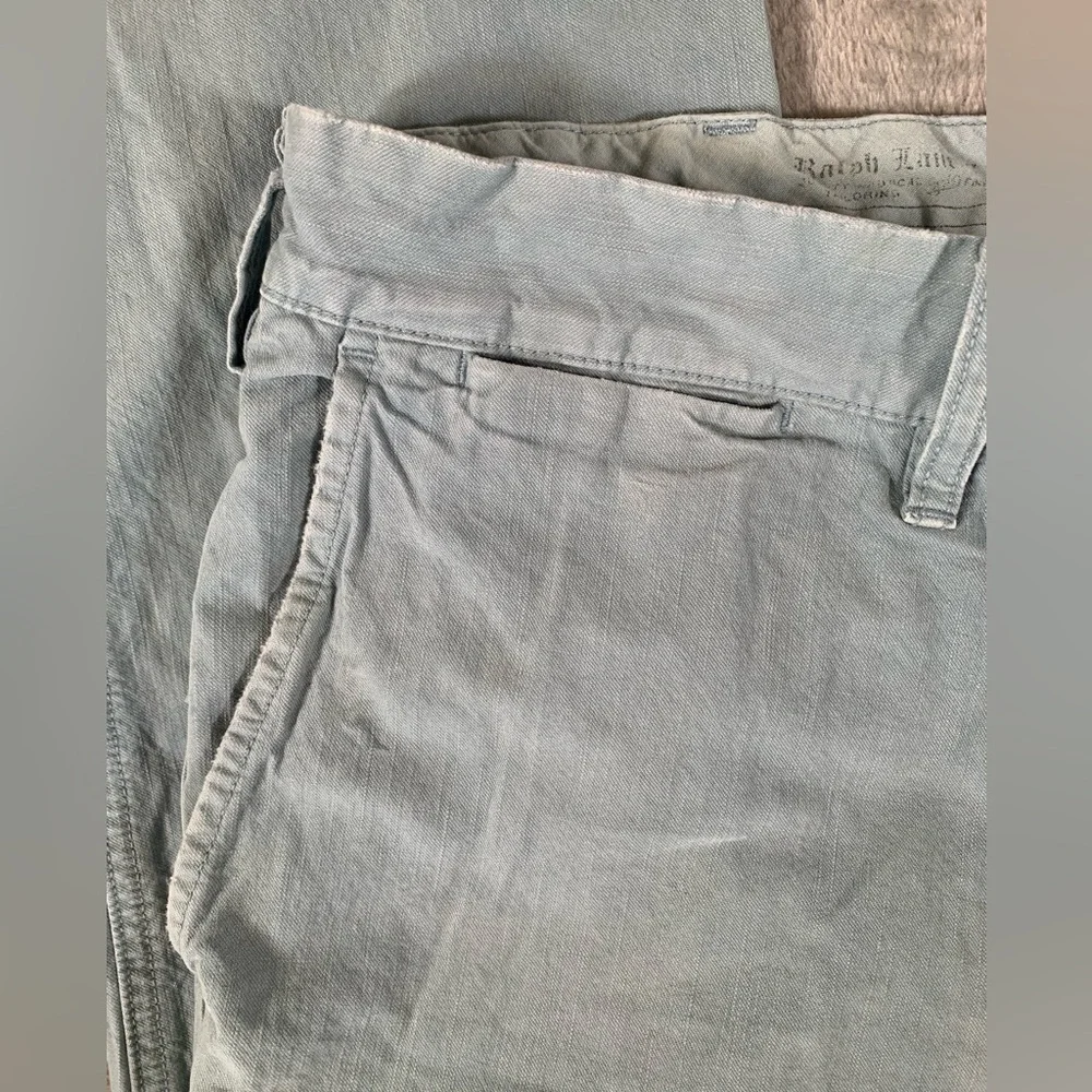 Polo Ralph‎ Lauren Chino Pants Mens 38x32 Teal/Grey Slim GI Fit 100% Cotton